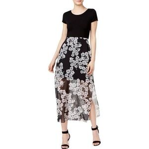 Vince Camuto Black and White Floral Midi Dress size medium